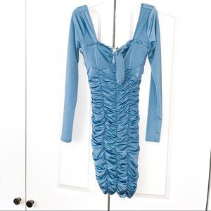 Blue tie front dress size S